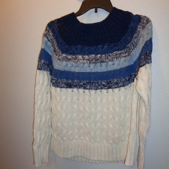 CHAPS Sweater Size Large Blue & White - Picture 4 of 9